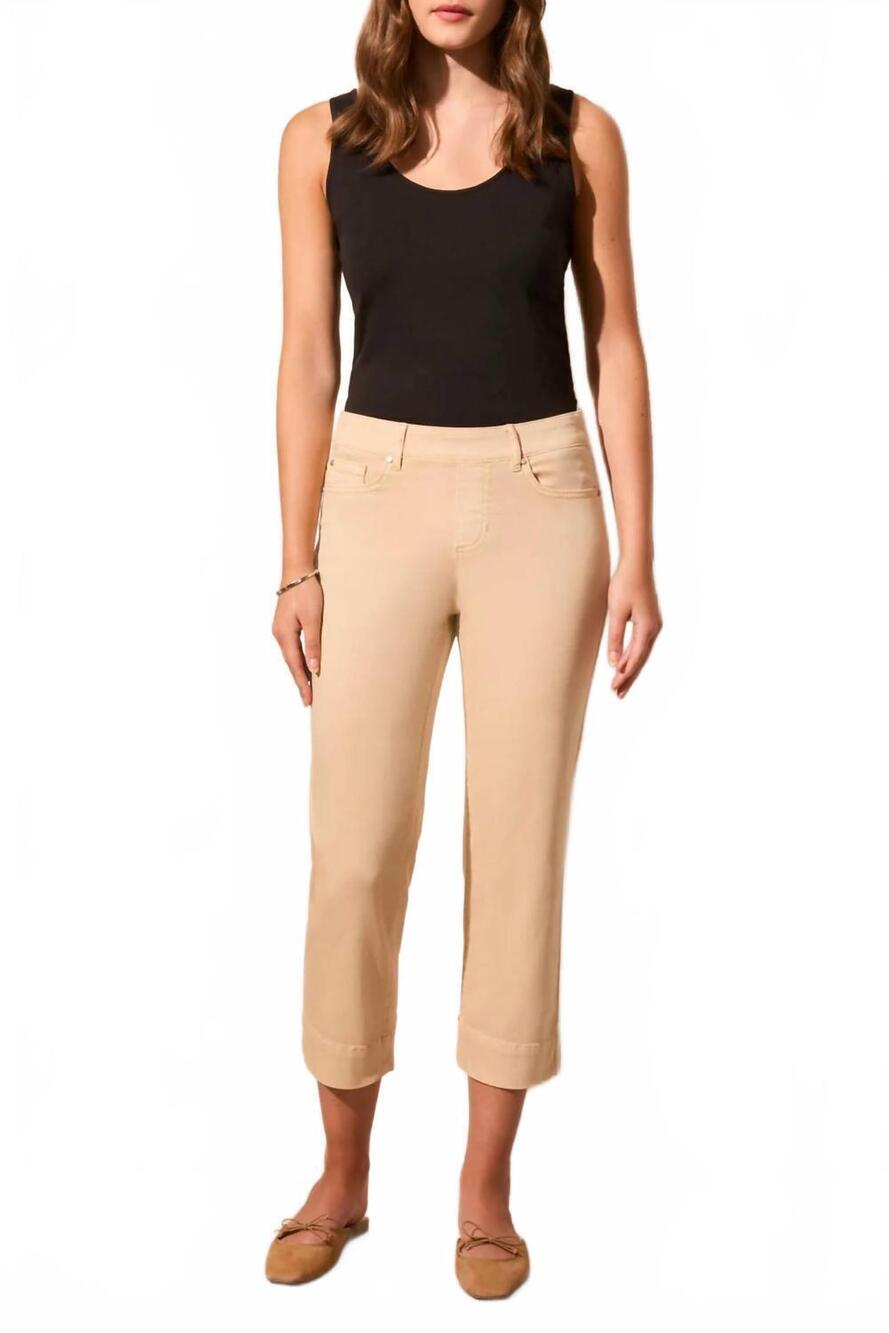 NEW TRIBAL flare capri pants in safari